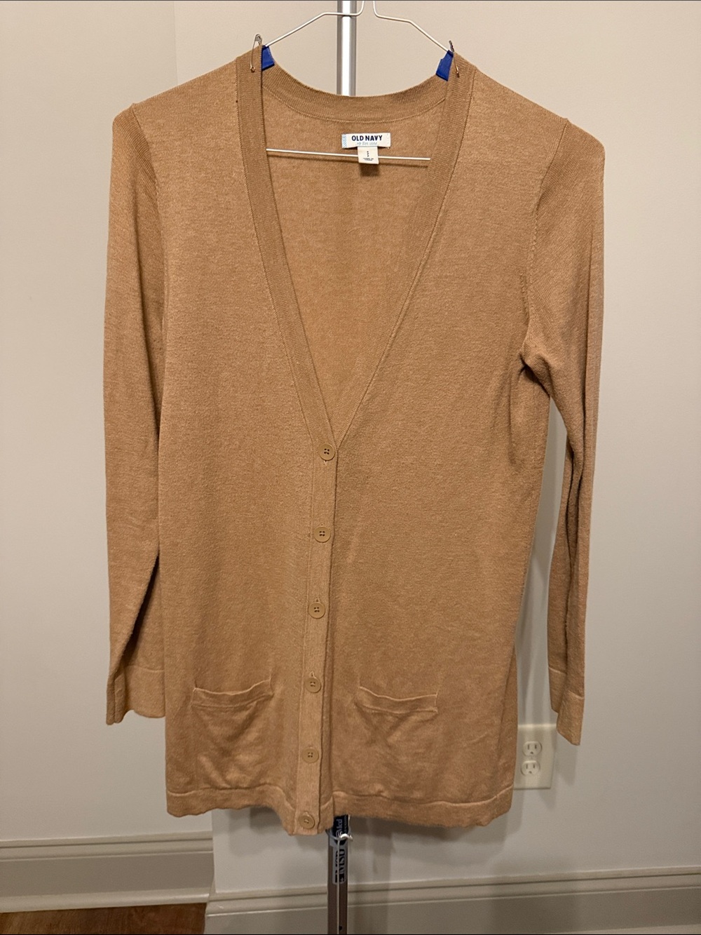 Old Navy Women's Camel Tan Button-Up V-Neck Cardigan